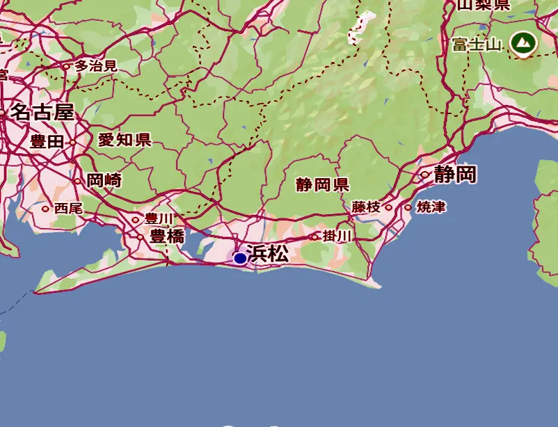 浜松熟女デリヘル 対応エリアマップ 浜松市全域・磐田・掛川
